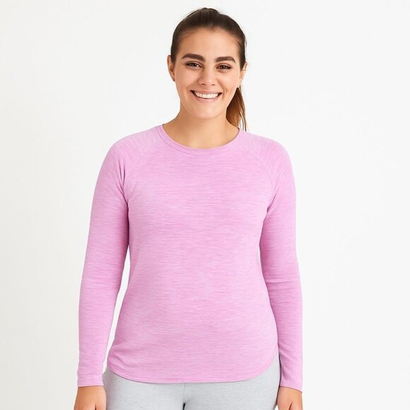 Athleta Woens Mindset Sweatshirt Purple Heather Tulip Hem Soft Modal Size M - Picture 1 of 10